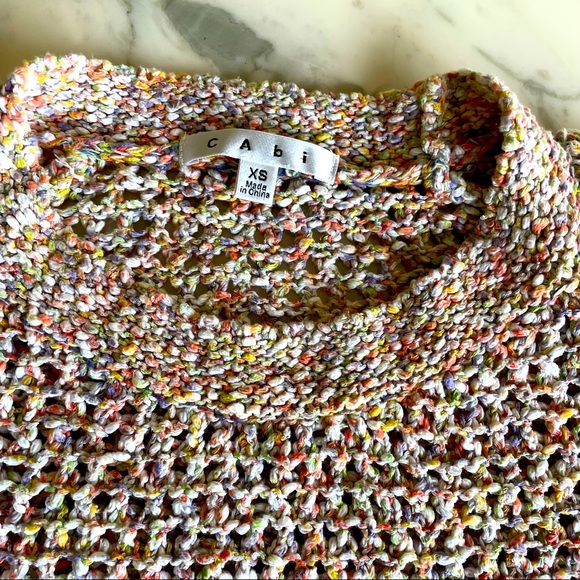 CAbi Multicolored Knit Short Sleeves Top XS - Picture 3 of 6